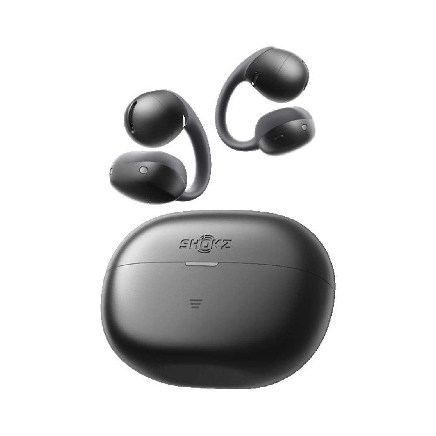 Auricolari wireless neri e custodia di ricarica con logo