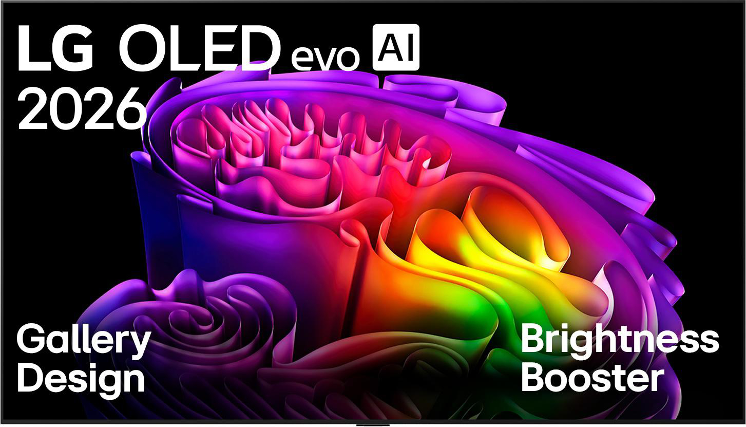 LG OLED evo AI 2026 mit Gallery Design und Helligkeits-Booster.