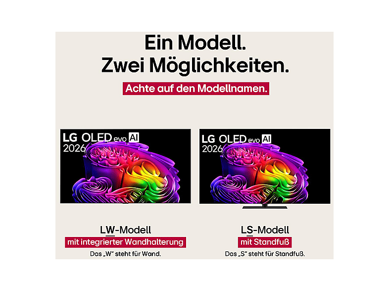 LG Electronics OLED97G67LW (2026) 97 Zoll 4K OLED evo Gallery Design AI TV; OLED TV — Foto 3 von 5