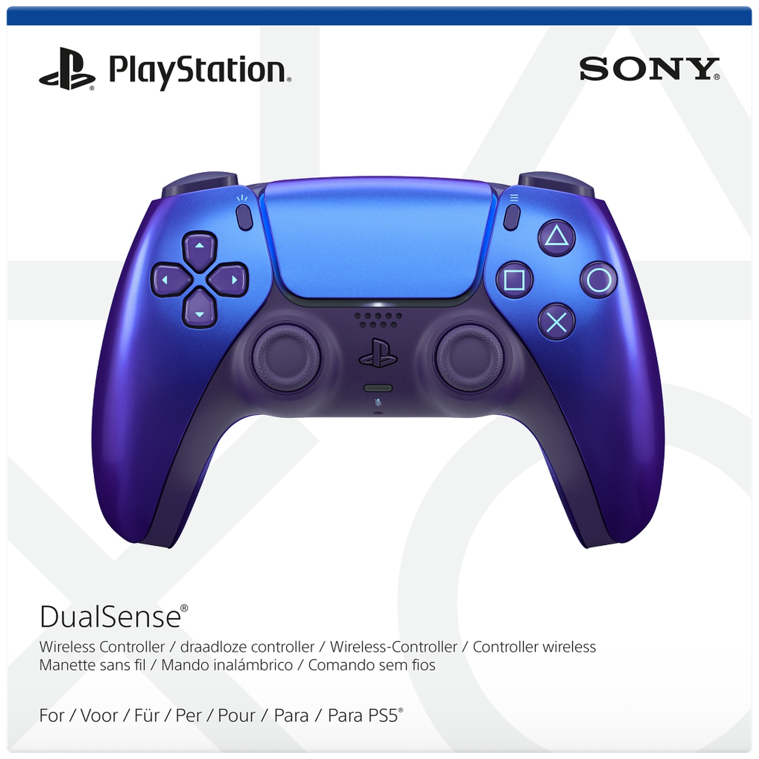 Een paarse DualSense controller van Sony voor de PS5.