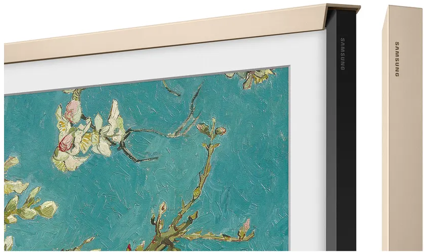 Ein Fernseher mit einem Gemälde von Van Goghs Mandelblüte und einem Samsung-Logo.
