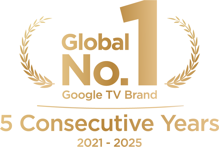 Globális 1. számú Google TV márka, 5 egymást követő év 2021-2025.