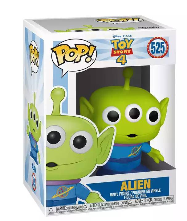 Figura de vinilo Funko Pop! Toy Story 4 Alien en caja, con dos alienígenas.