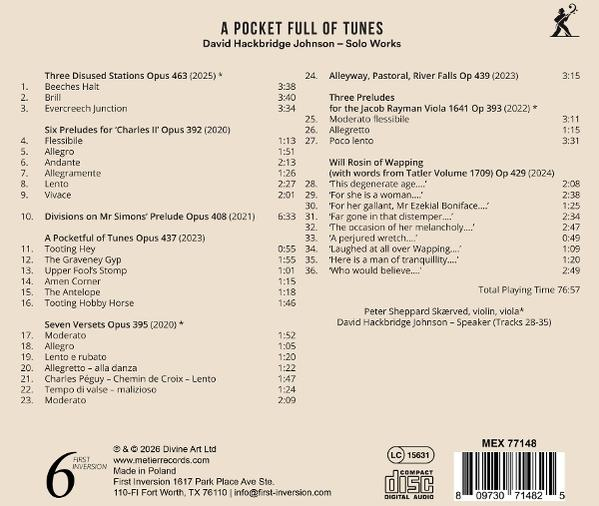 CD-Rückseite mit Titelliste, Komponist und Interpretinformationen.