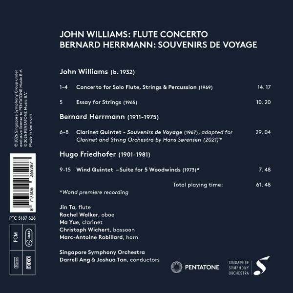 Album-Cover mit Werkliste von John Williams, Bernard Herrmann und Hugo Friedhofer.