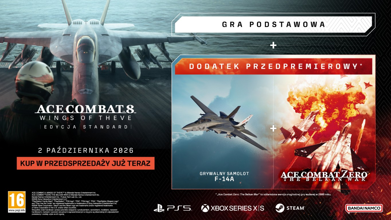 Ace Combat 8: Myśliwce na lotniskowcu i w walce przed eksplozją.