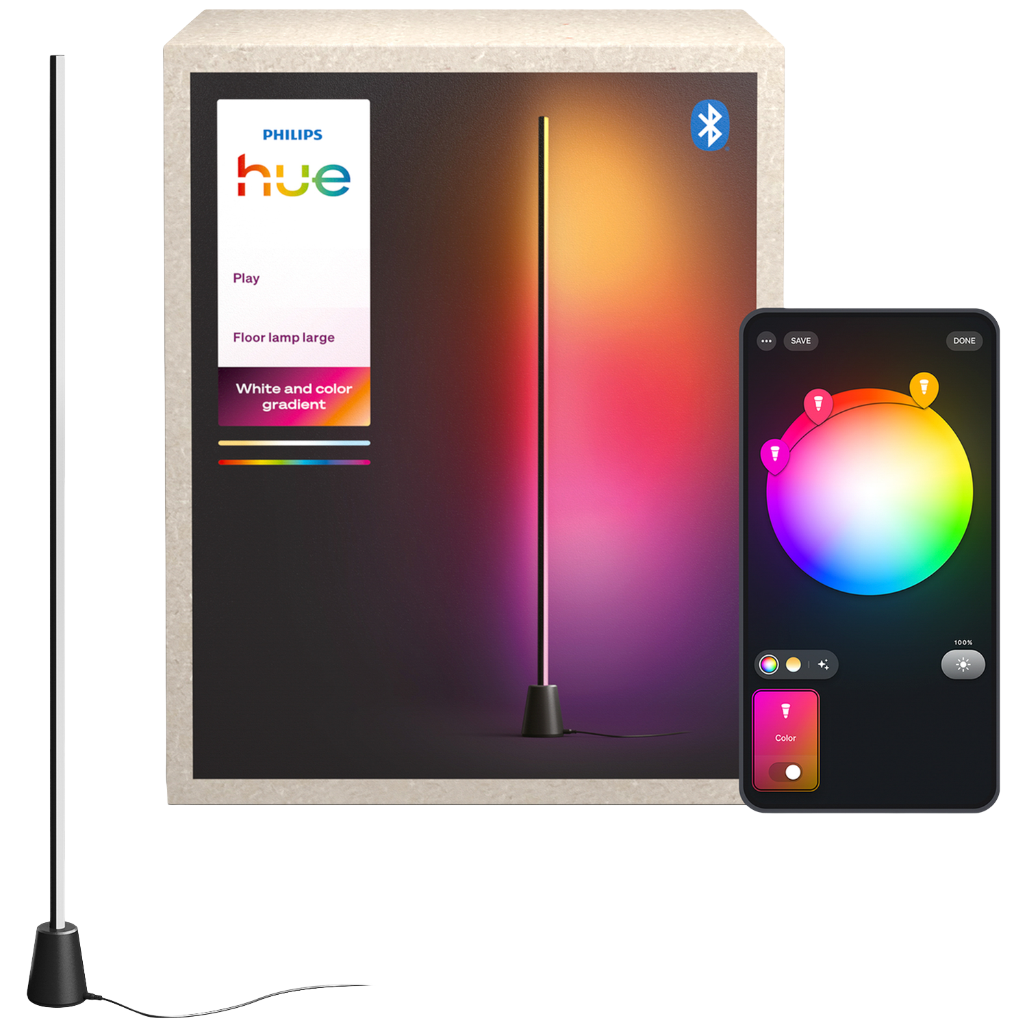 PHILIPS HUE Lampadaire LED Play divertissement lumière blanche et — free download