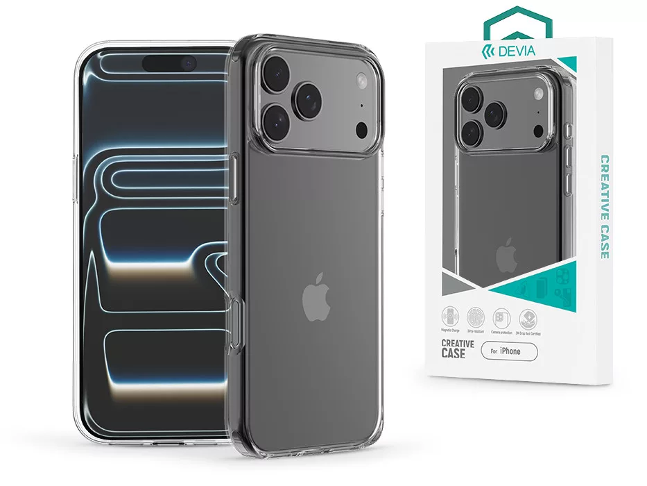 DEVIA Apple iPhone 17 Pro Max Pure Clear ütésálló tok, átlátszó (ST134485)