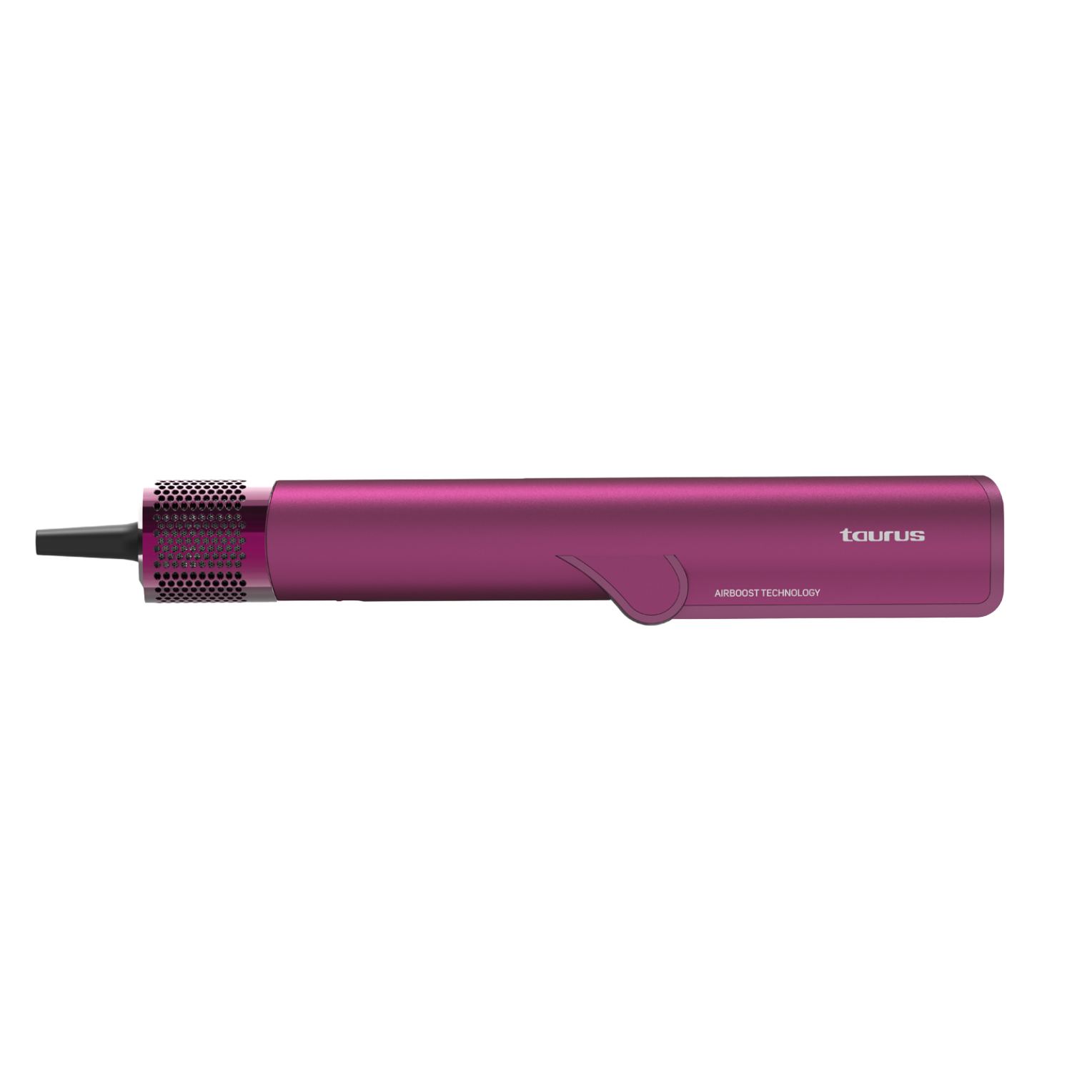Un secador de pelo rosa Taurus con AIRBOOST TECHNOLOGY.
