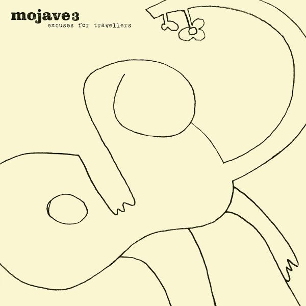 Eine einfache Zeichnung eines Wesens, das eine Gitarre hält. Beige Hintergrund.