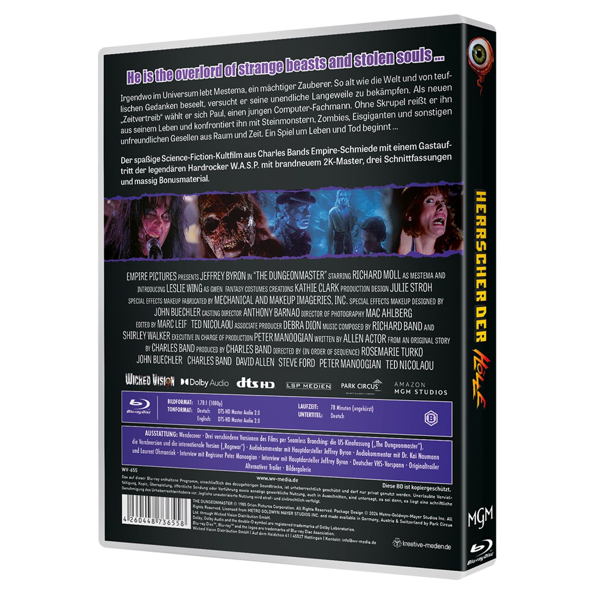 Blu-ray Cover für 'Der Herrscher der Hölle' mit Filmtitel, Besetzung und Beschreibung.