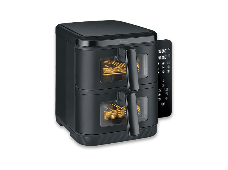 Severin S-Fry Duo Stack Doppel-Heißluftfritteuse 5,5 l + 5,5 l, 2800 Watt, Schwarz — Foto 4 von 5