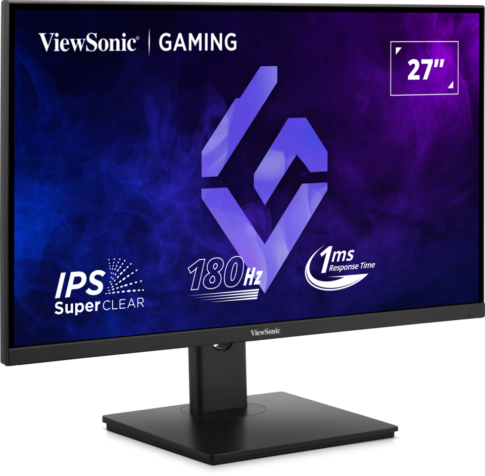 180 Hz yenileme hızına ve 1 ms tepki süresine sahip 27 inç ViewSonic oyuncu monitörü.