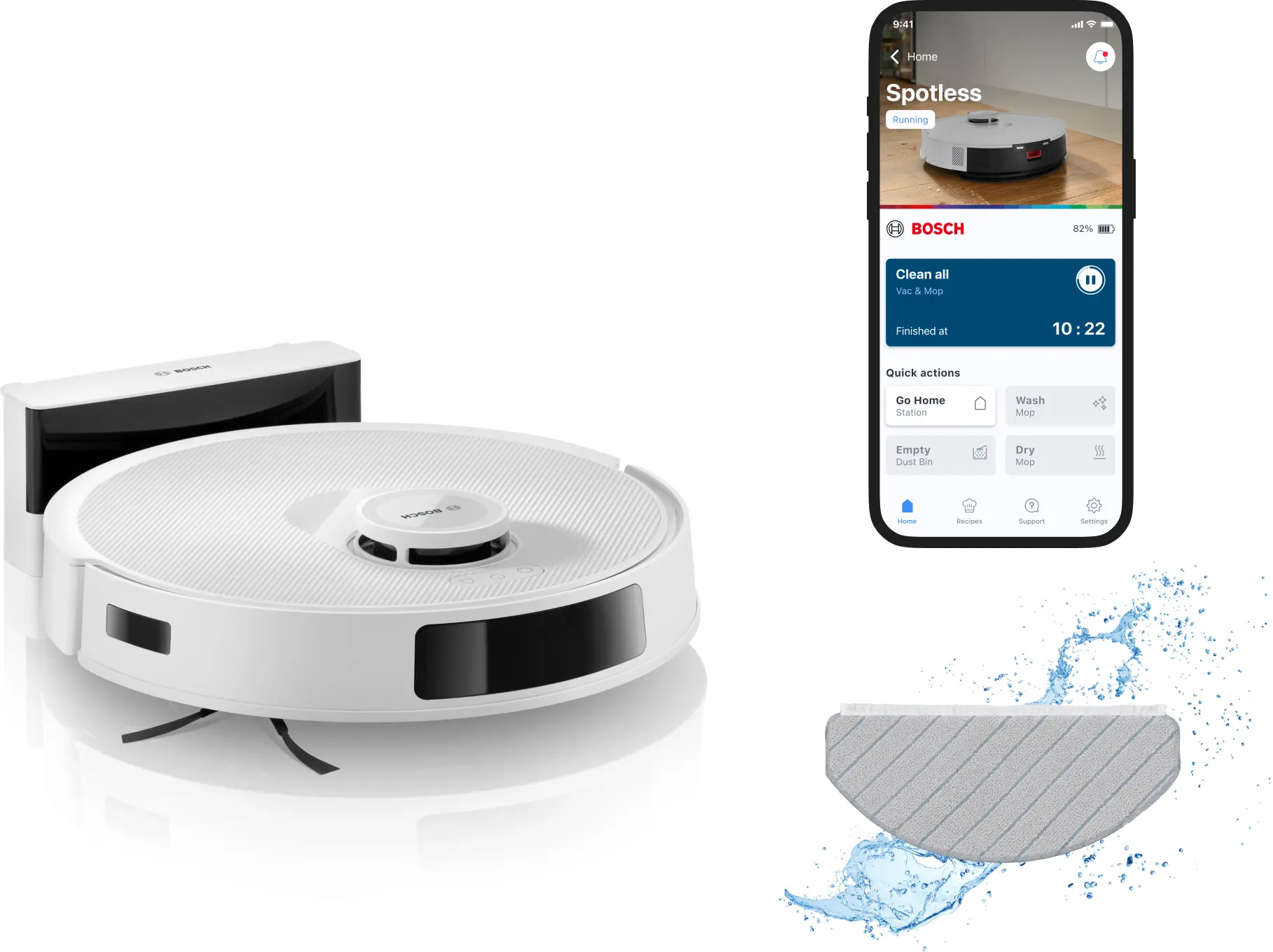 BOSCH BCRC1W Spotless robotporszívó, fehér