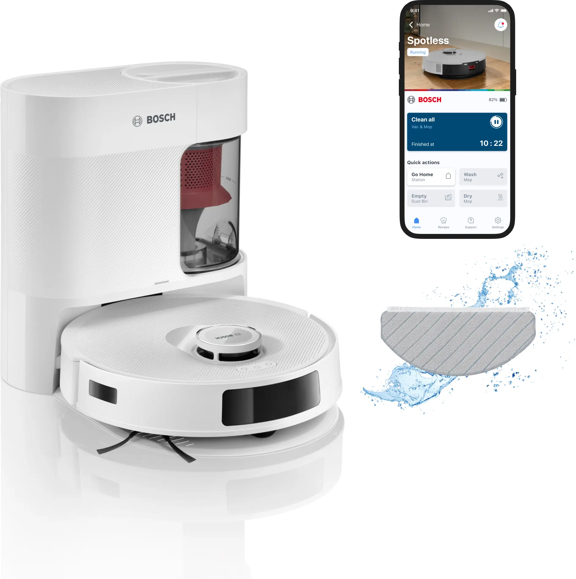 BOSCH BCRD2W Spotless Advanced+ robotporszívó, fehér