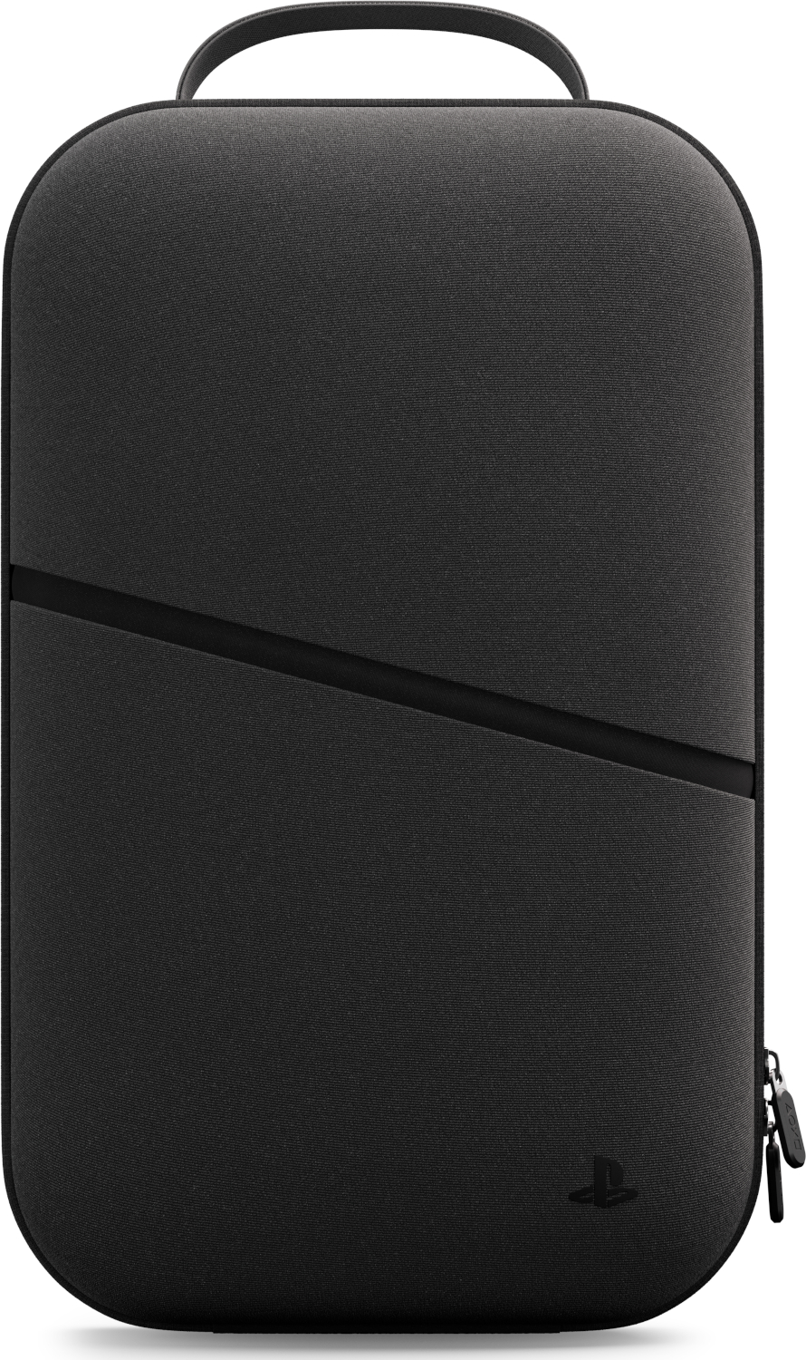 Black case with handle, zipper, and PlayStation logo.