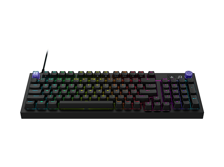Teclado gaming - Logitech G G316 X 98, Cable, 8 kHz, Pantalla LED, Interruptores intercambiables, Teclas de PBT personalizables, PC-Mac, RGB, Negro