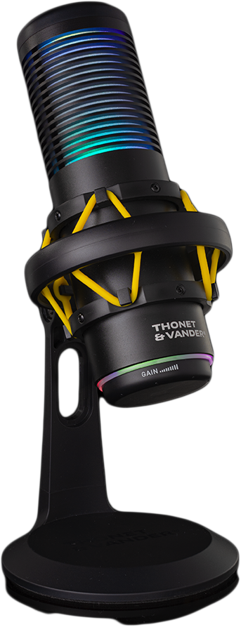 THONET & VANDER VX320 Kondenzációs mikrofon, asztali állvány, USB-C, RGB, fekete (HK096-03666)