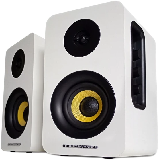 THONET & VANDER Kumpel kétutas sztereó hangszóró, 2x25W, 3,5mm jack, RCA, SPDIF, Bluetooth, fehér (HK096-03677)