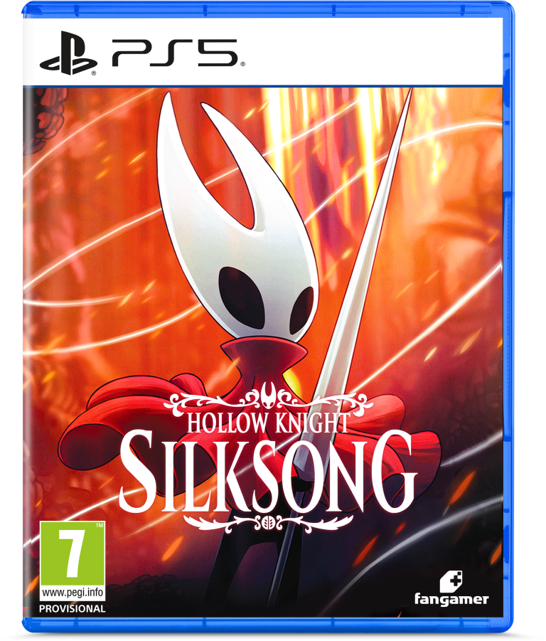 Okładka gry Hollow Knight: Silksong na PS5 z postacią Hornet na pierwszym planie.
