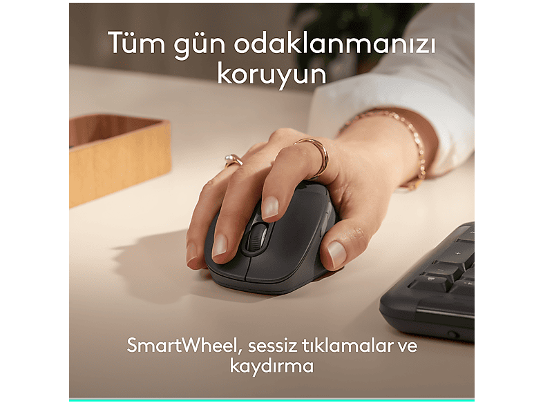LOGITECH M850 L Signature Comfort Plus Kablosuz Mouse Grafit 910