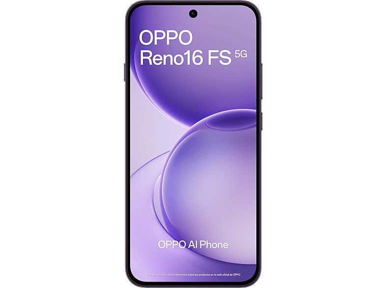 OPPO Bundle Reno16 FS, Púrpura Negro, 512 GB, 8 GB RAM, 6.57" AMOLED, Mediatek Dimensity 7300, 6500 mAh, Incluye Funda y Cargador – imagen 2