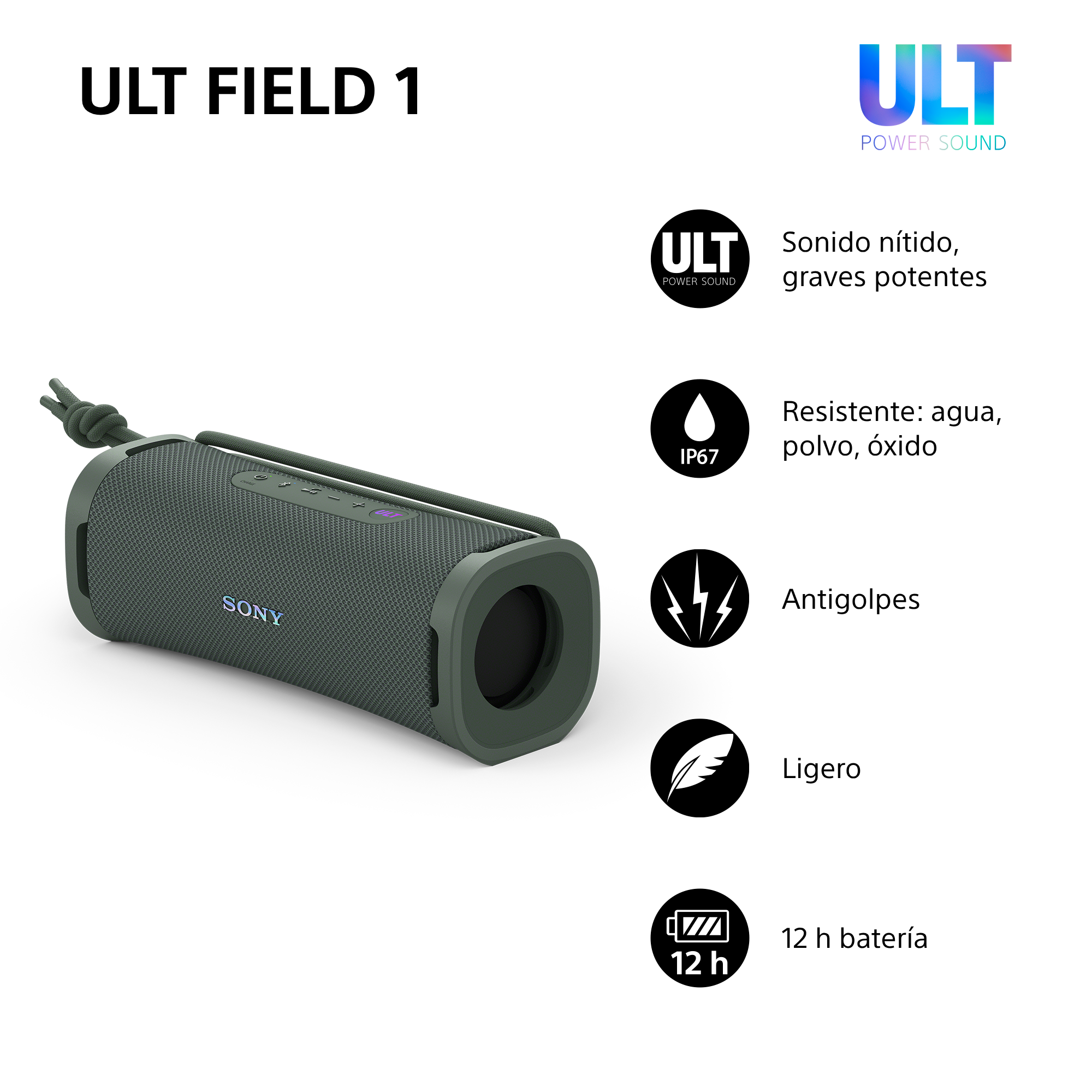 Altavoz inalámbrico | Sony ULT FIELD 1, SRS-ULT10H, Con Powerful