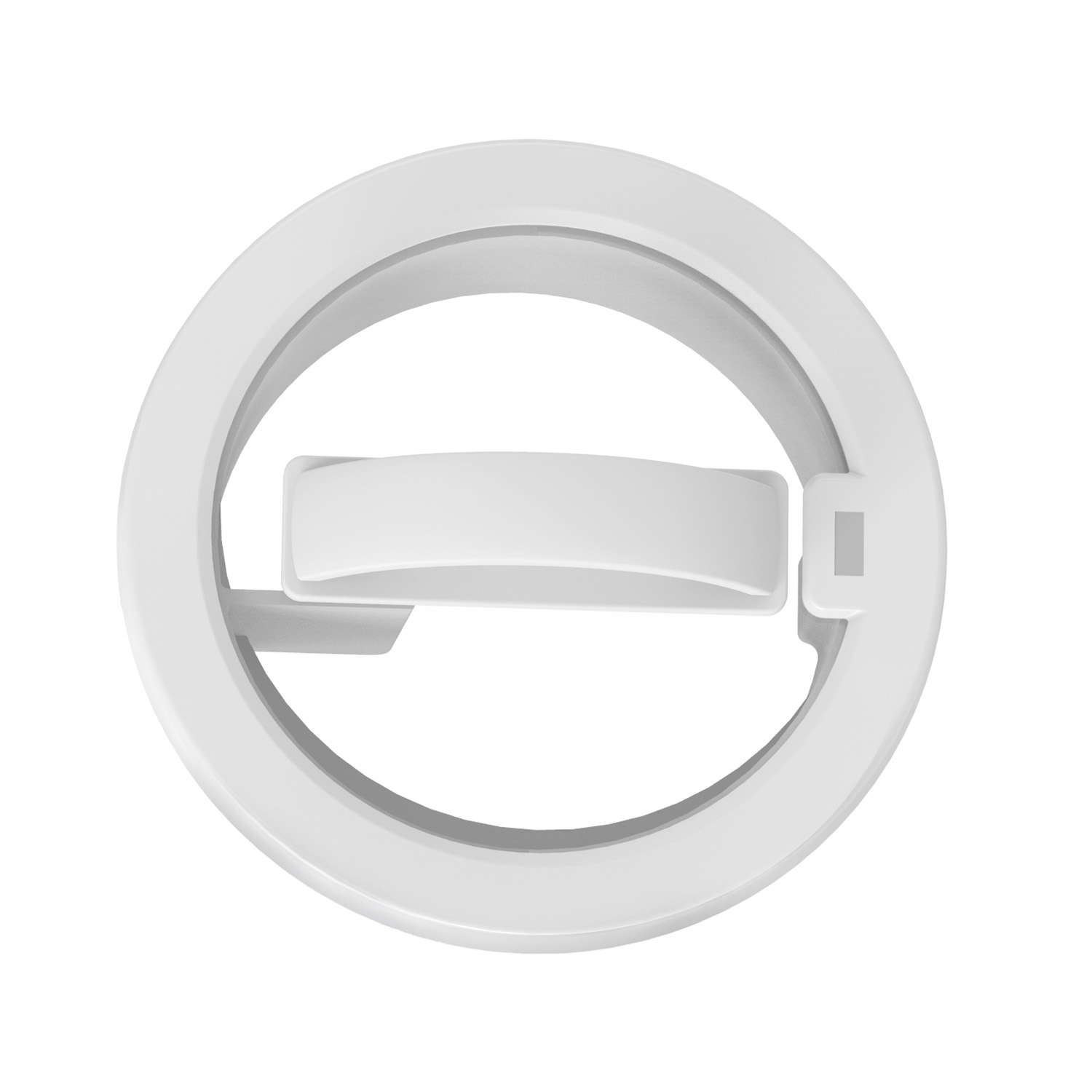 Ein weißer Ring mit einer rechteckigen Öffnung in der Mitte.