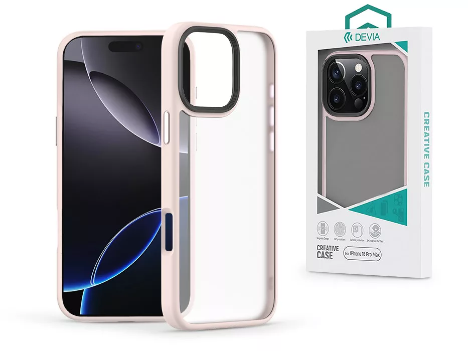 DEVIA Apple iPhone 16 Pro Max Pino Series ütésálló tok, pink (ST116658)