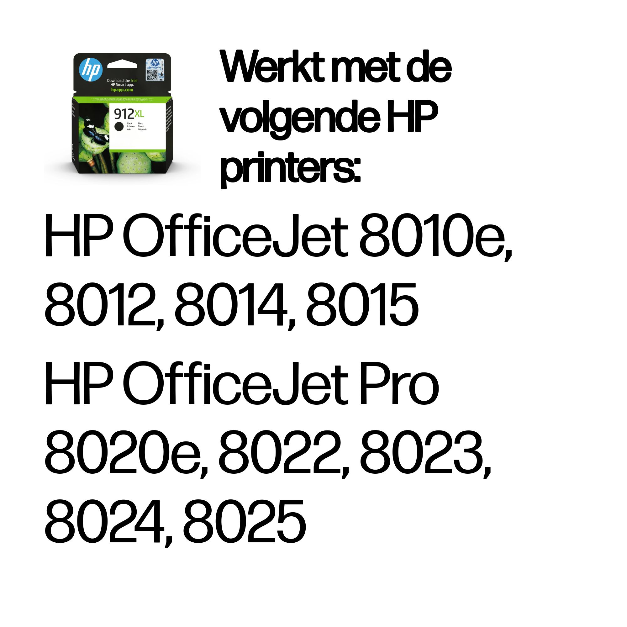 HP 912XL ink cartridge with butterfly on lotus flower. Compatible with HP printers.