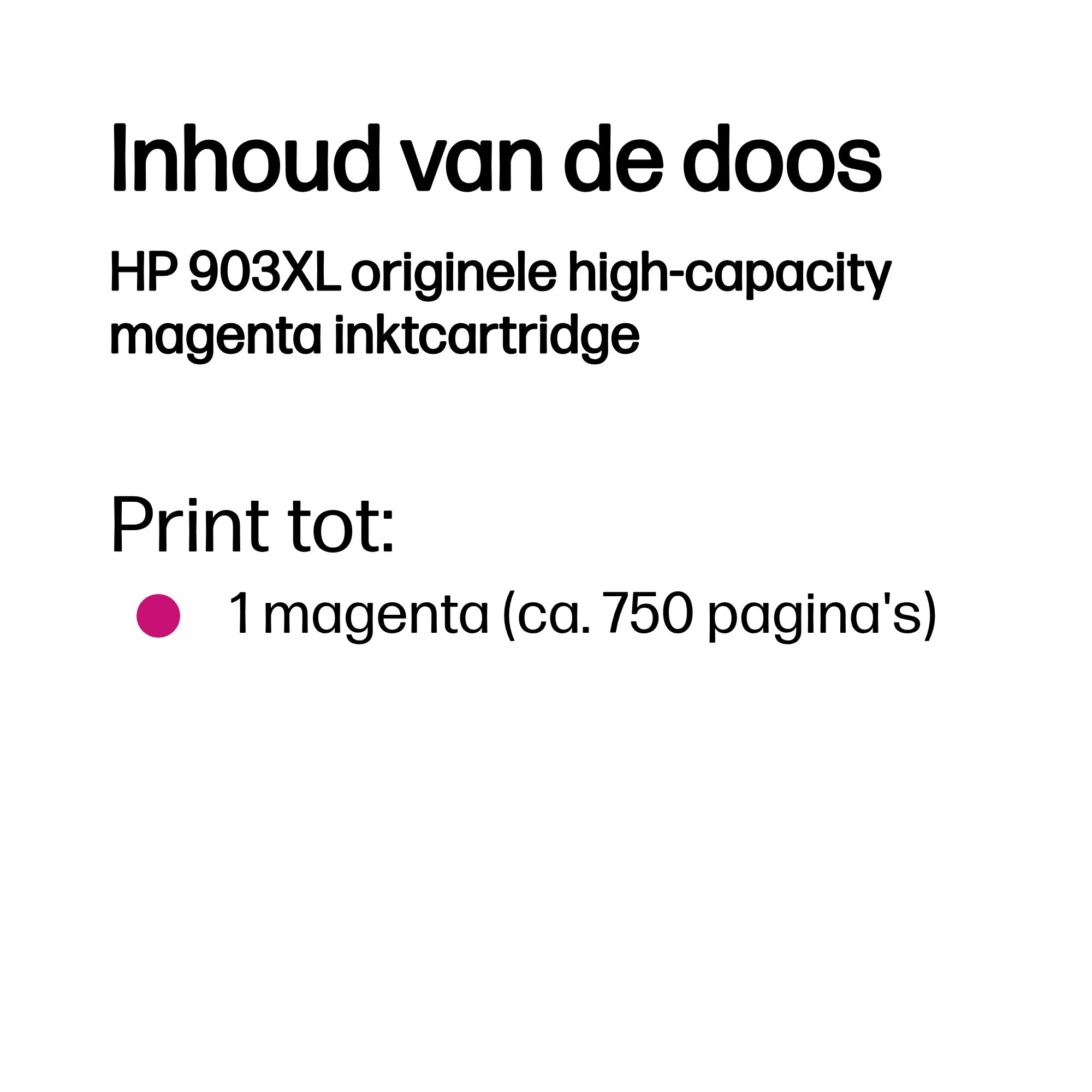 Box contents: HP 903XL high-capacity magenta ink cartridge.