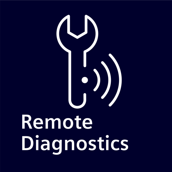 Radyo dalgalı anahtar ikonu ve 'Remote Diagnostics' metni.