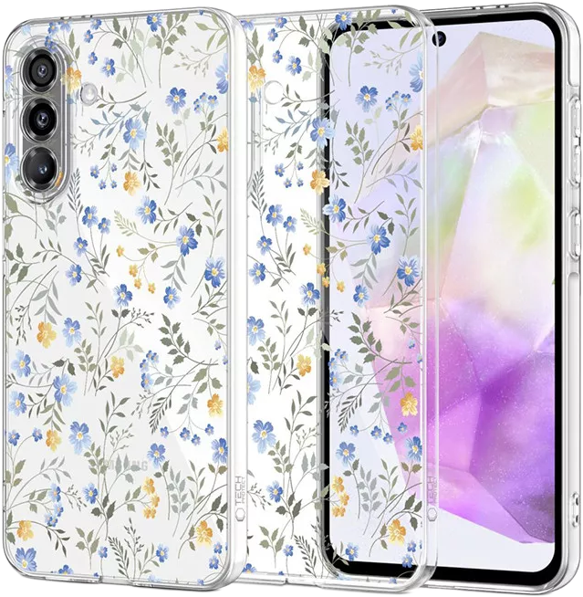 TECH-PROTECT Samsung Galaxy A36 5G FlexAir szilikon átlátszó tok, virágos (TP362295)