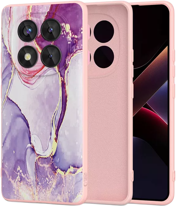 TECH-PROTECT Xiaomi Redmi Note 14 Pro 5G/Poco X7 5G Icon szilikon tok, rózsaszín-márvány (TP361489)
