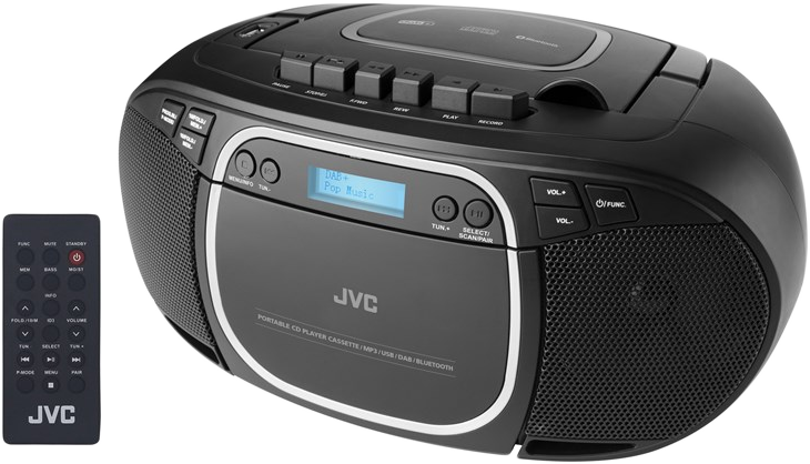 JVC Rádió CD DAB+ Kazetta Lejátszó RCE-561B Fekete