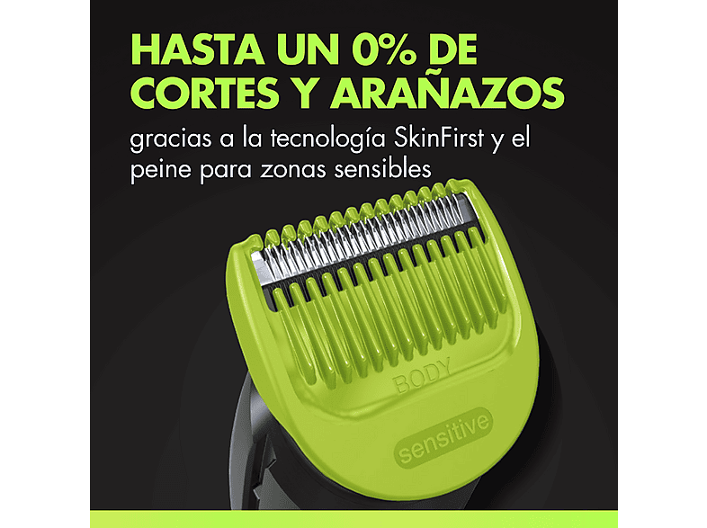 Afeitadora corporal - Gillette Labs i7 Body + Intimate, Recortadora para hombres, Tecnología Skinfirst, Con luz LED, Wet&Dry, 3 peines – imagen 2