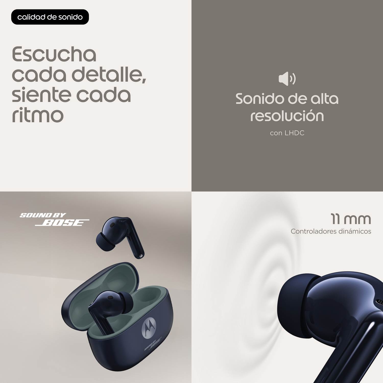 Auriculares inalámbricos con estuche de carga, Sound by Bose, 11mm.
