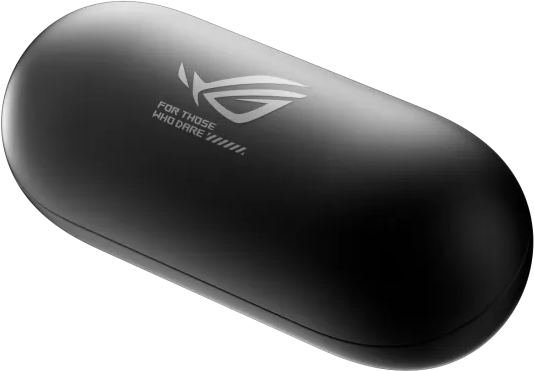 Fekete töltőtok ROG logóval és felirattal.