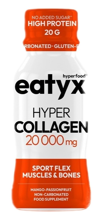 Butelka Eatyx Hyper Collagen, 20 000 mg, o smaku mango-marakuja.