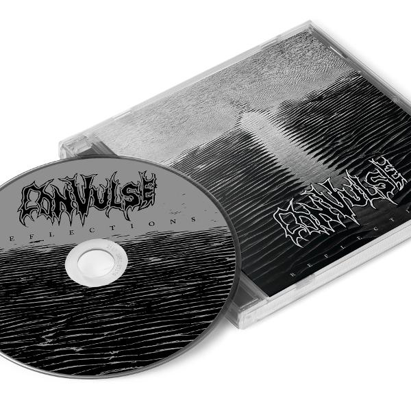 CD und Jewelcase mit schwarz-weißer Wellenmuster-Grafik und Bandlogo.