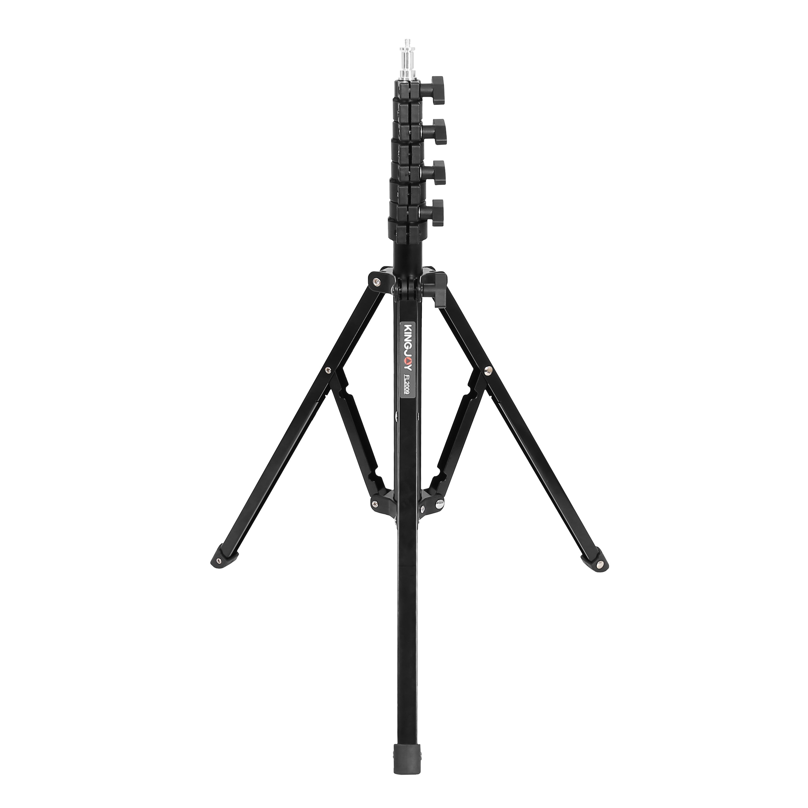 Ayarlanabilir üst kısma sahip siyah üç ayaklı tripod stand.