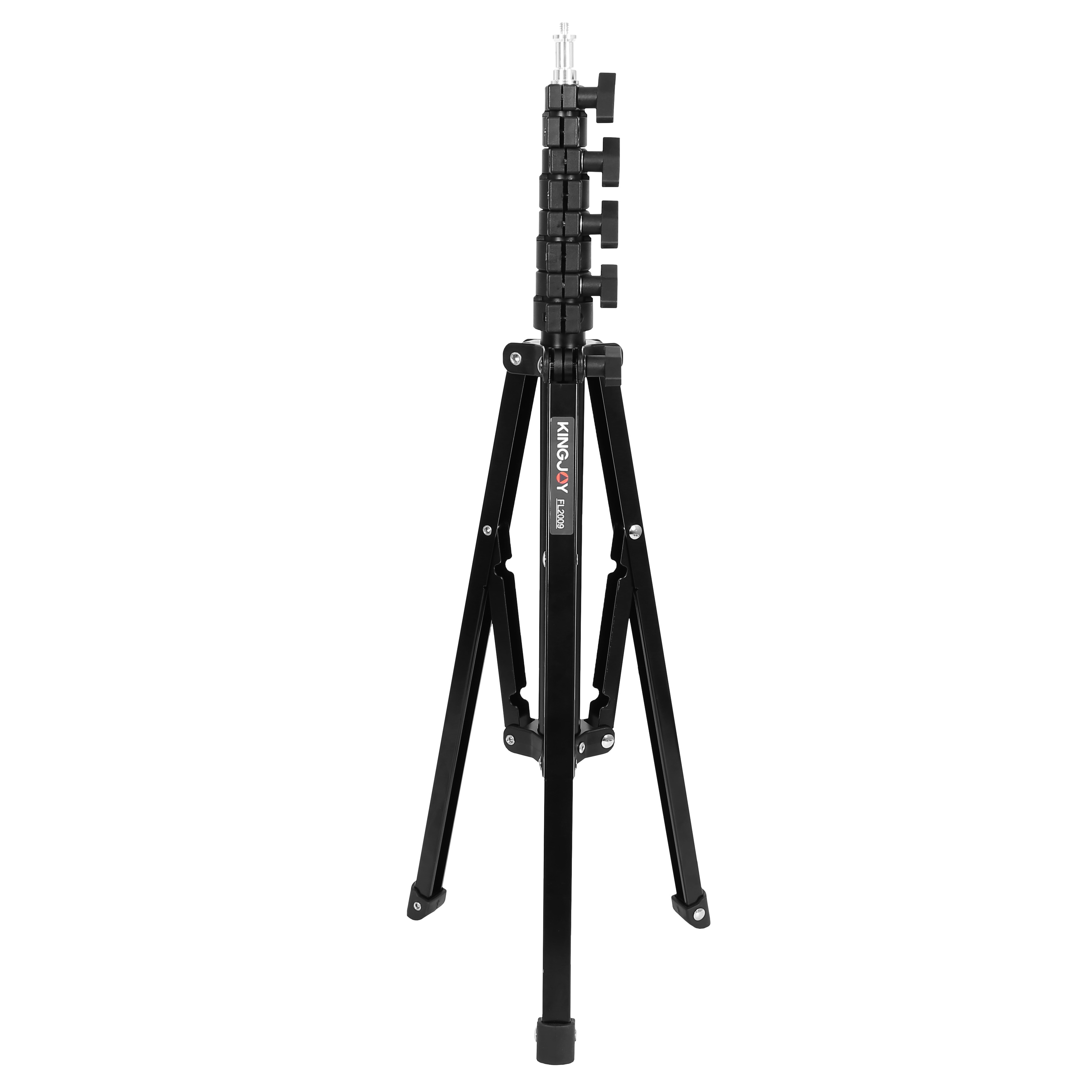 Ayarlanabilir kelepçeli ve vidalı adaptörlü siyah, uzatılabilir tripod ayağı.