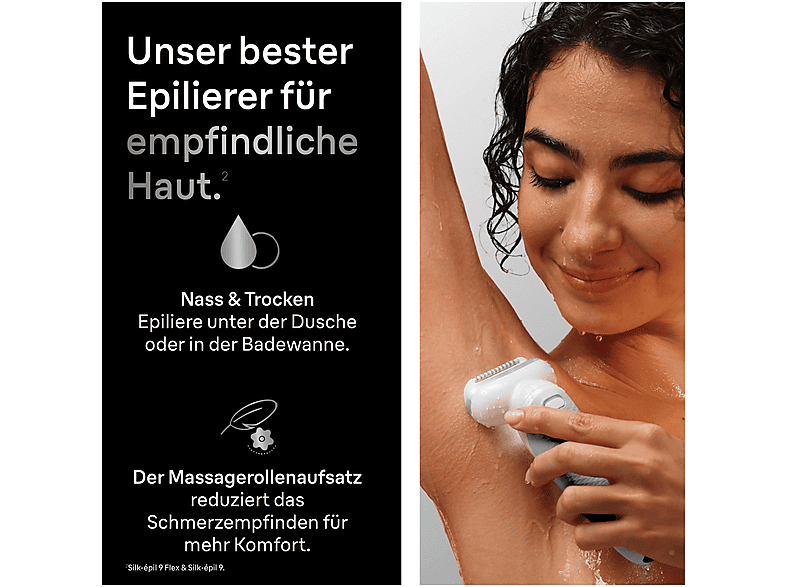 Braun Silk-épil 9 SES9-030, Epilierer mit schwenkbaren Kopf, Nass & Trocken, Silber — Foto 3 von 5