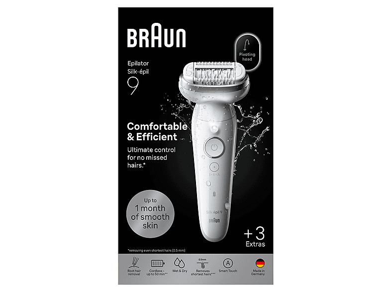 Braun Silk-épil 9 SES9-030, Epilierer mit schwenkbaren Kopf, Nass & Trocken, Silber — Foto 5 von 5