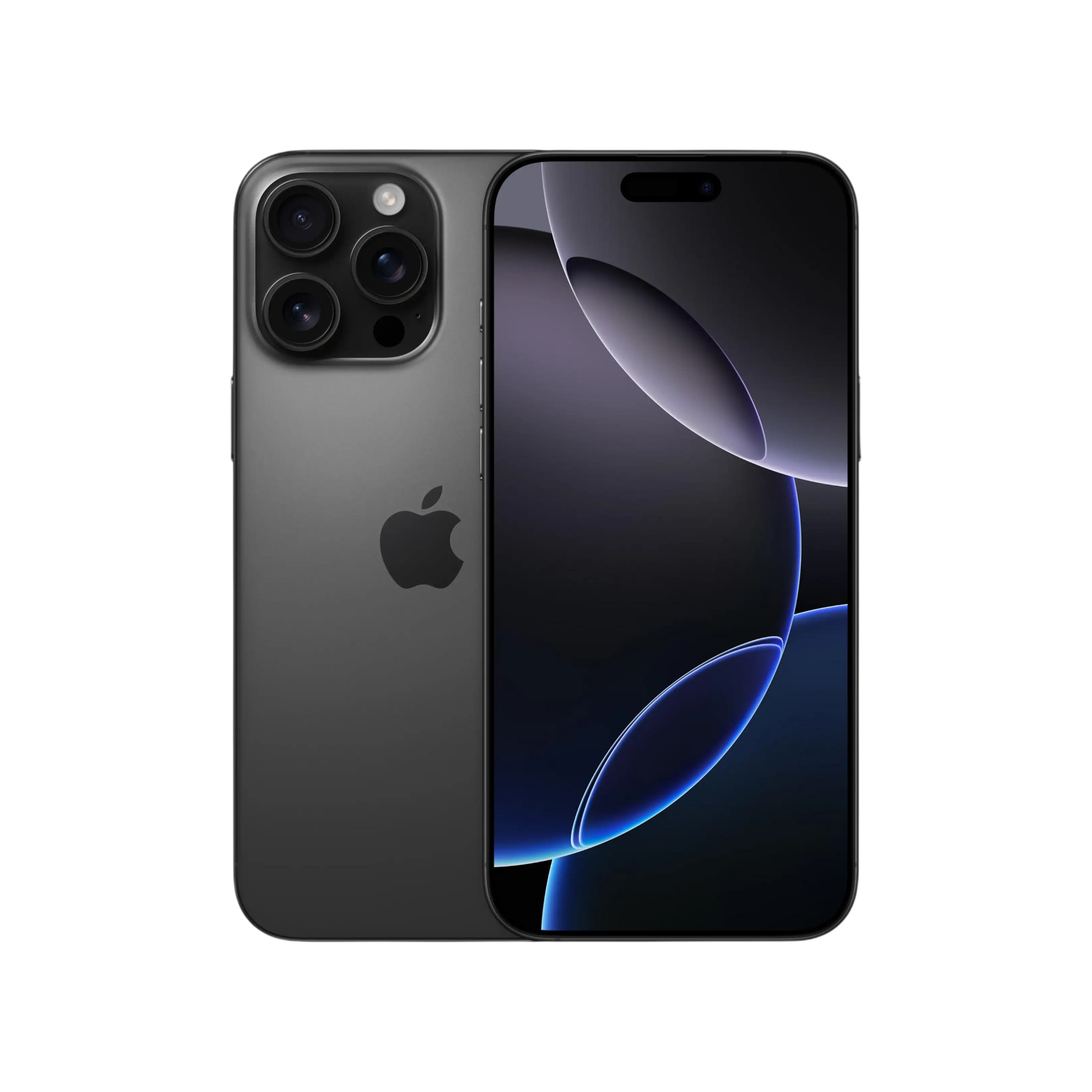 Karanlık bir iPhone, kameraları ve parlak ekranı görünüyor.