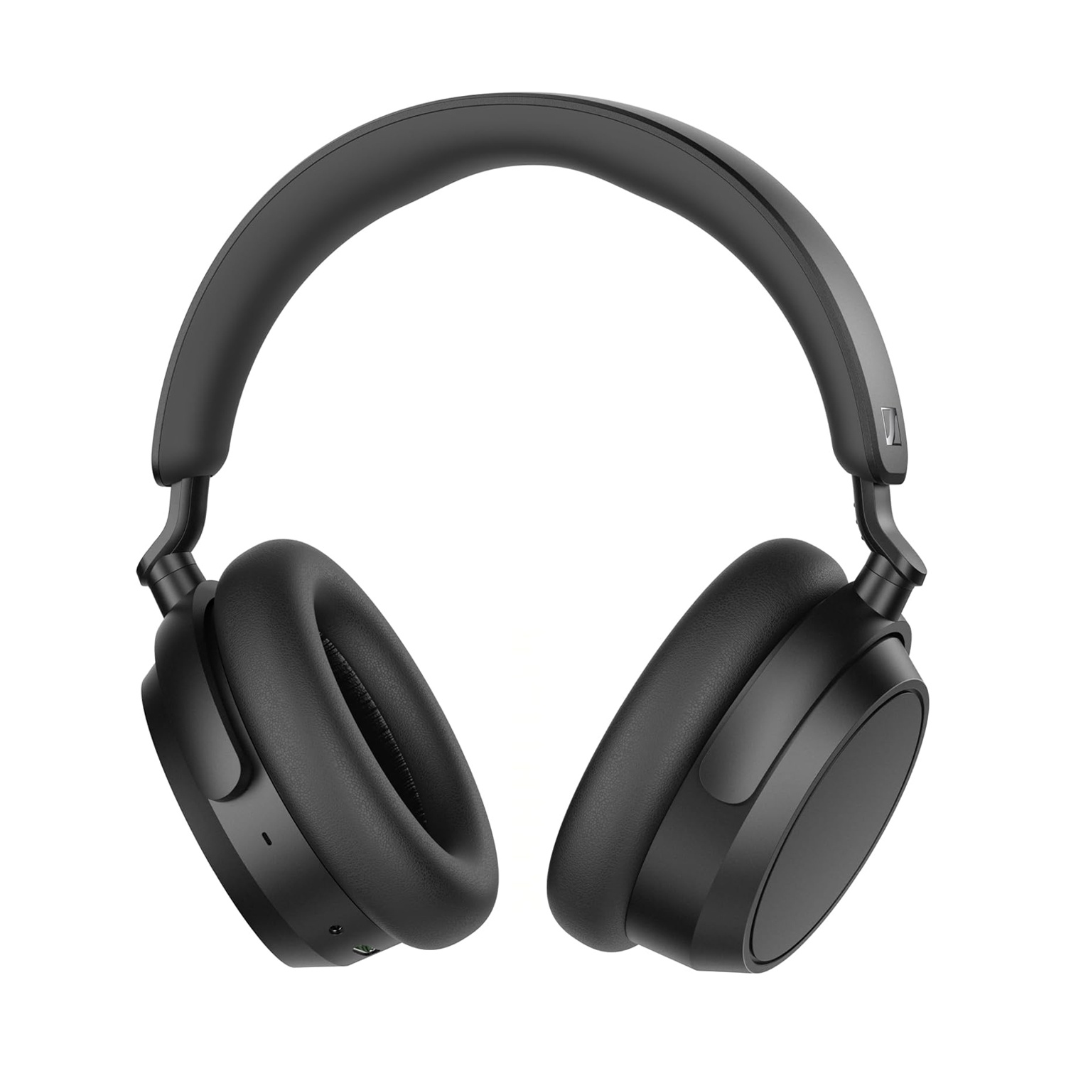 Cuffie nere over-ear con archetto e padiglioni imbottiti.