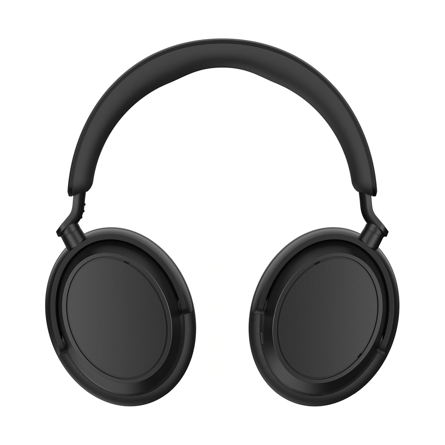 Cuffie nere over-ear con archetto imbottito e padiglioni auricolari rotondi.