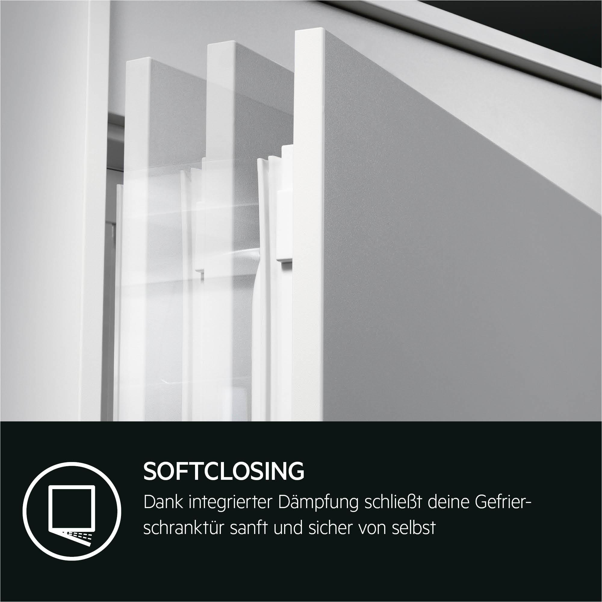 Moderne weiße Schranktüren mit Soft-Close-Funktion.