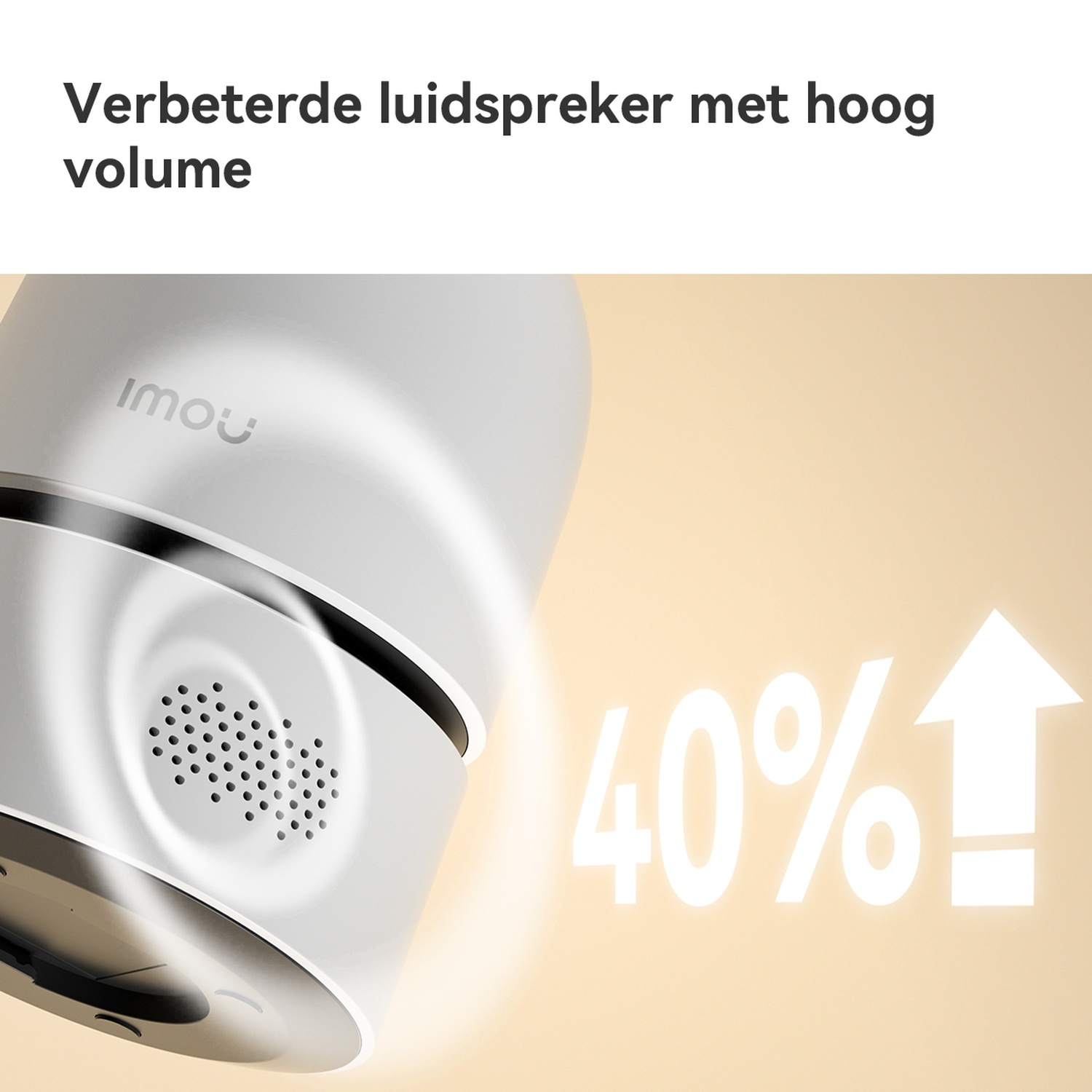 Un haut-parleur blanc avec un symbole de volume et 40%.