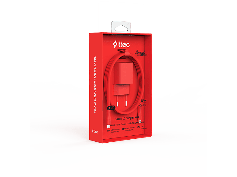 TTEC SmartCharger GAN 45W AVS PD Seyahat Şarj Aleti + USB-C | USB